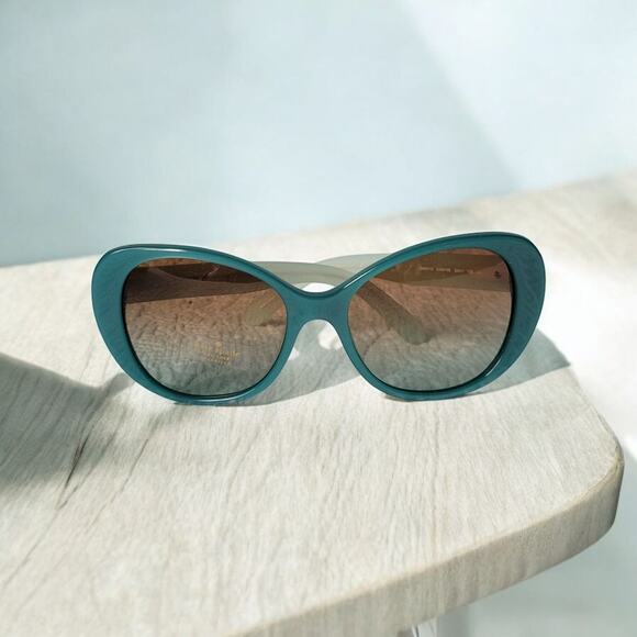 New KATE SPADE EMERY/S Teal Aqua Plastic Cat Eye Women\'s Sunglasses rare main image 7